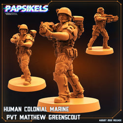 3D Printed Papsikels Cyberpunk Sci-Fi Human Colonial Marine Pfc Set - 28mm 32mm (Online Only)