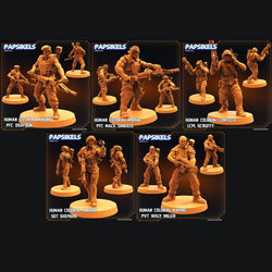 3D Printed Papsikels Cyberpunk Sci-Fi Human Colonial Set - 28mm 32mm (Online Only)