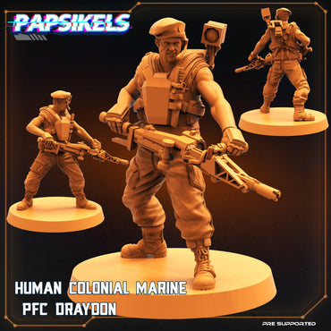 3D Printed Papsikels Cyberpunk Sci-Fi Human Colonial Set - 28mm 32mm (Online Only)