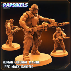 3D Printed Papsikels Cyberpunk Sci-Fi Human Colonial Set - 28mm 32mm (Online Only)