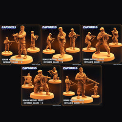 3D Printed Papsikels Cyberpunk Sci-Fi - Human Military Police Entrance Guard Set - Star Entrance 28mm 32mm (Online Only)