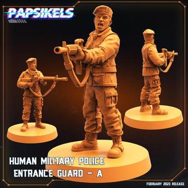 3D Printed Papsikels Cyberpunk Sci-Fi - Human Military Police Entrance Guard Set - Star Entrance 28mm 32mm (Online Only)