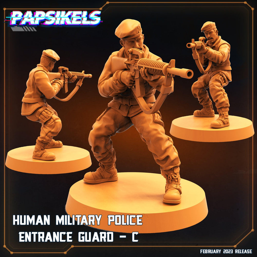 3D Printed Papsikels Cyberpunk Sci-Fi - Human Military Police Entrance Guard Set - Star Entrance 28mm 32mm (Online Only)