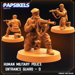 3D Printed Papsikels Cyberpunk Sci-Fi - Human Military Police Entrance Guard Set - Star Entrance 28mm 32mm (Online Only)