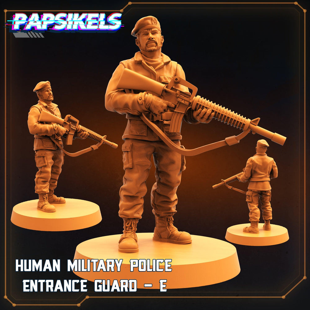 3D Printed Papsikels Cyberpunk Sci-Fi - Human Military Police Entrance Guard Set - Star Entrance 28mm 32mm (Online Only)