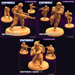 3D Printed Papsikels Cyberpunk Sci-Fi Independence Soldier Set - 28mm 32mm (Online Only)