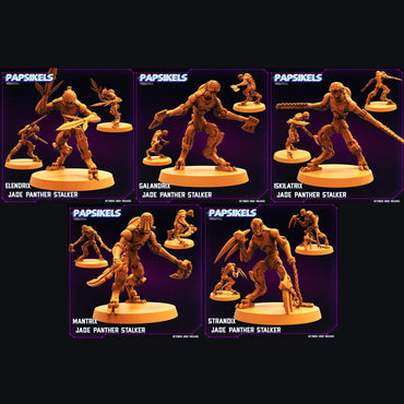 3D Printed Papsikels Cyberpunk Sci-Fi Jade Panther Stalker Set - 28mm 32mm (Online Only)