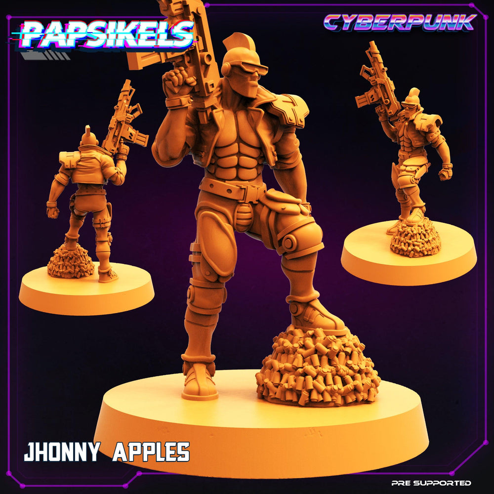 3D Printed Papsikels Cyberpunk Sci-Fi Jhonny Apples - 28mm 32mm (Online Only)