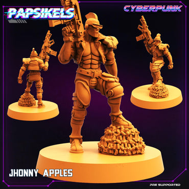 3D Printed Papsikels Cyberpunk Sci-Fi Jhonny Apples - 28mm 32mm (Online Only)