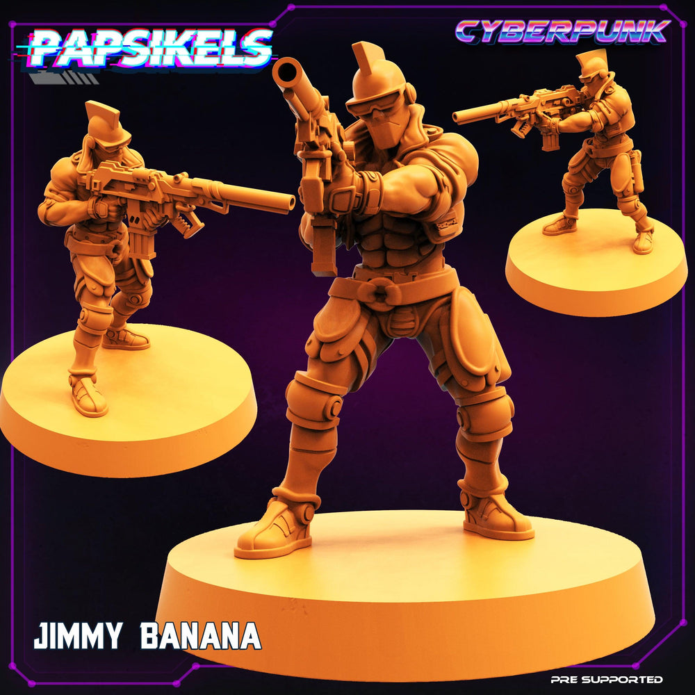 3D Printed Papsikels Cyberpunk Sci-Fi Jimmy Banana - 28mm 32mm (Online Only)
