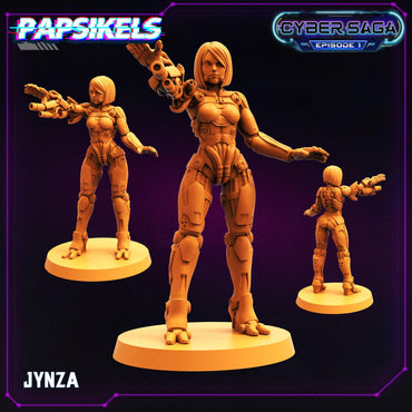 3D Printed Papsikels Cyberpunk Sci-Fi Jynza Cyber Saga - 28mm 32mm (Online Only)