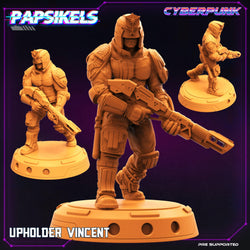 3D Printed Papsikels Cyberpunk Sci-Fi Law Upholders Set - 28mm 32mm (Online Only)