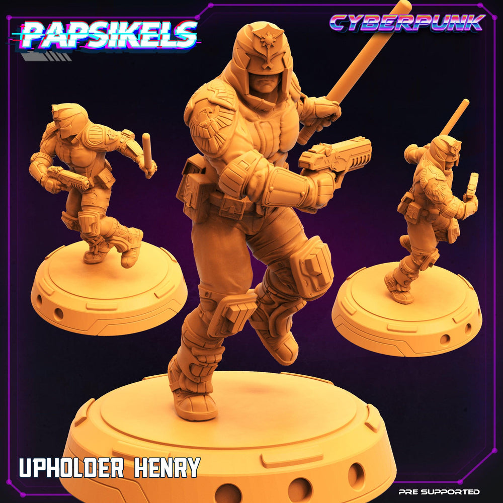 3D Printed Papsikels Cyberpunk Sci-Fi Law Upholders Set - 28mm 32mm (Online Only)