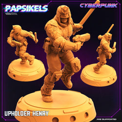 3D Printed Papsikels Cyberpunk Sci-Fi Law Upholders Set - 28mm 32mm (Online Only)
