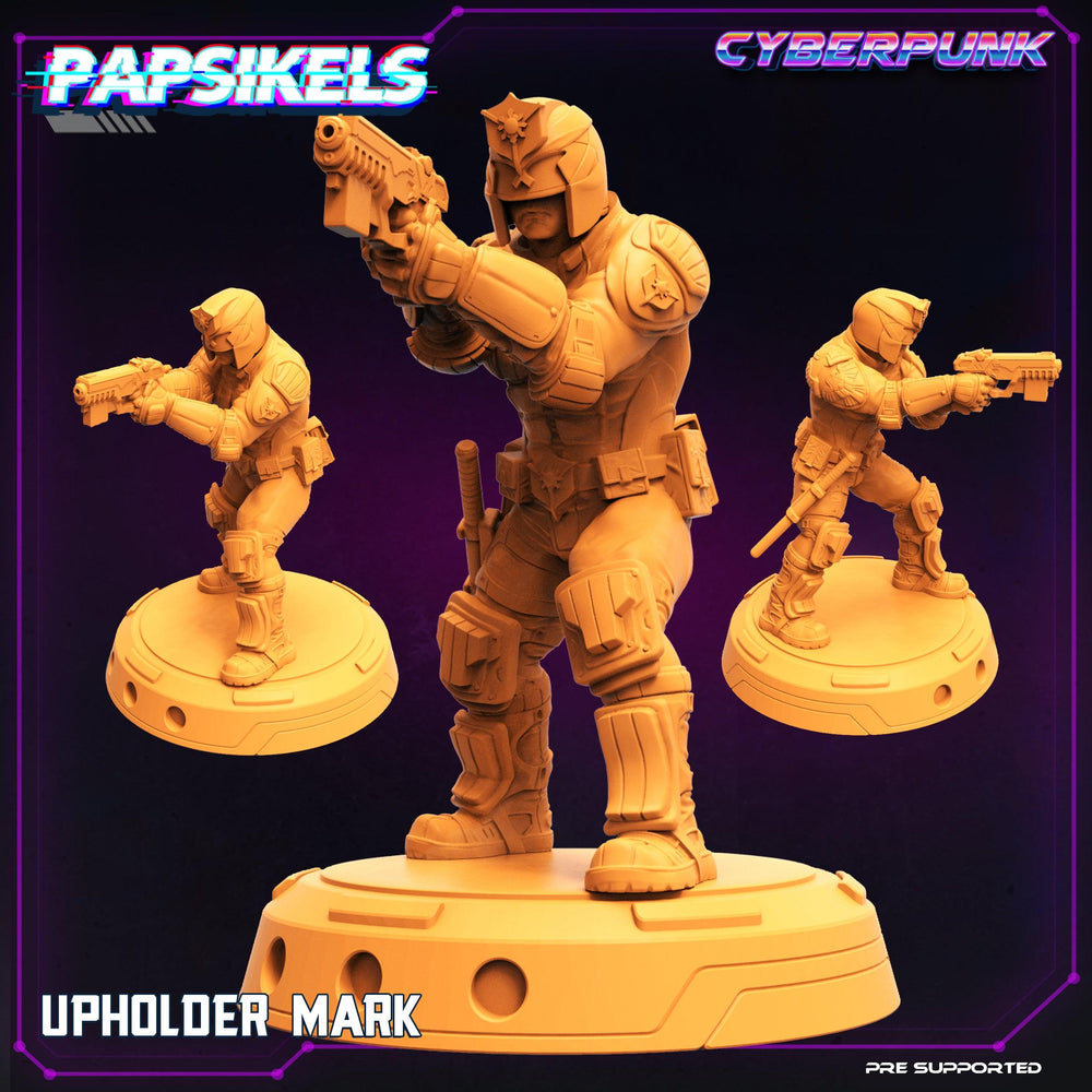 3D Printed Papsikels Cyberpunk Sci-Fi Law Upholders Set - 28mm 32mm (Online Only)