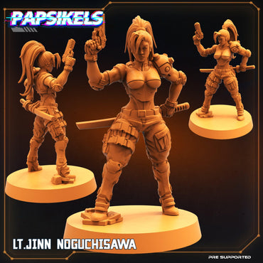 3D Printed Papsikels Cyberpunk Sci-Fi Lt. Jinn Noguchisawa - 28mm 32mm (Online Only)