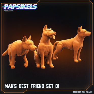 3D Printed Papsikels Cyberpunk Sci-Fi Man's Best Friend Dog Set 28mm 32mm (Online Only)