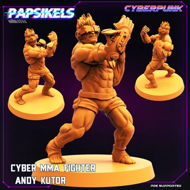 3D Printed Papsikels Cyberpunk Sci-Fi Mma Boxer Fighter Set - 28mm 32mm (Online Only)