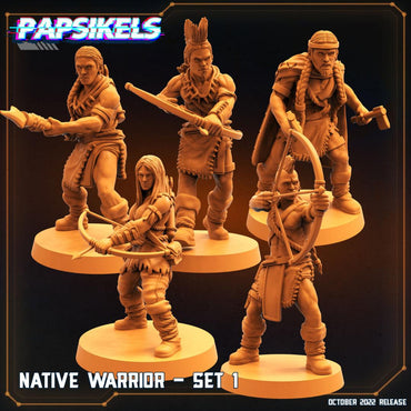 3D Printed Papsikels Cyberpunk Sci-Fi Native Warriors Set - 28mm 32mm (Online Only)