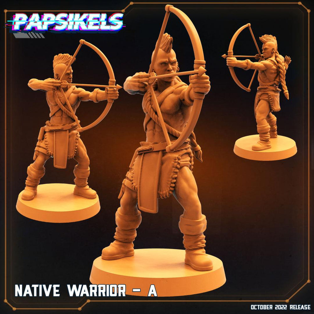 3D Printed Papsikels Cyberpunk Sci-Fi Native Warriors Set - 28mm 32mm (Online Only)
