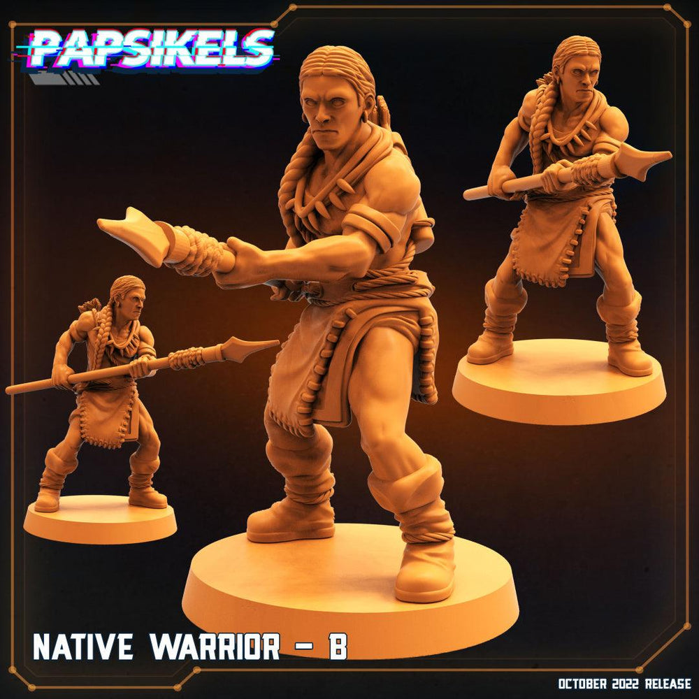 3D Printed Papsikels Cyberpunk Sci-Fi Native Warriors Set - 28mm 32mm (Online Only)