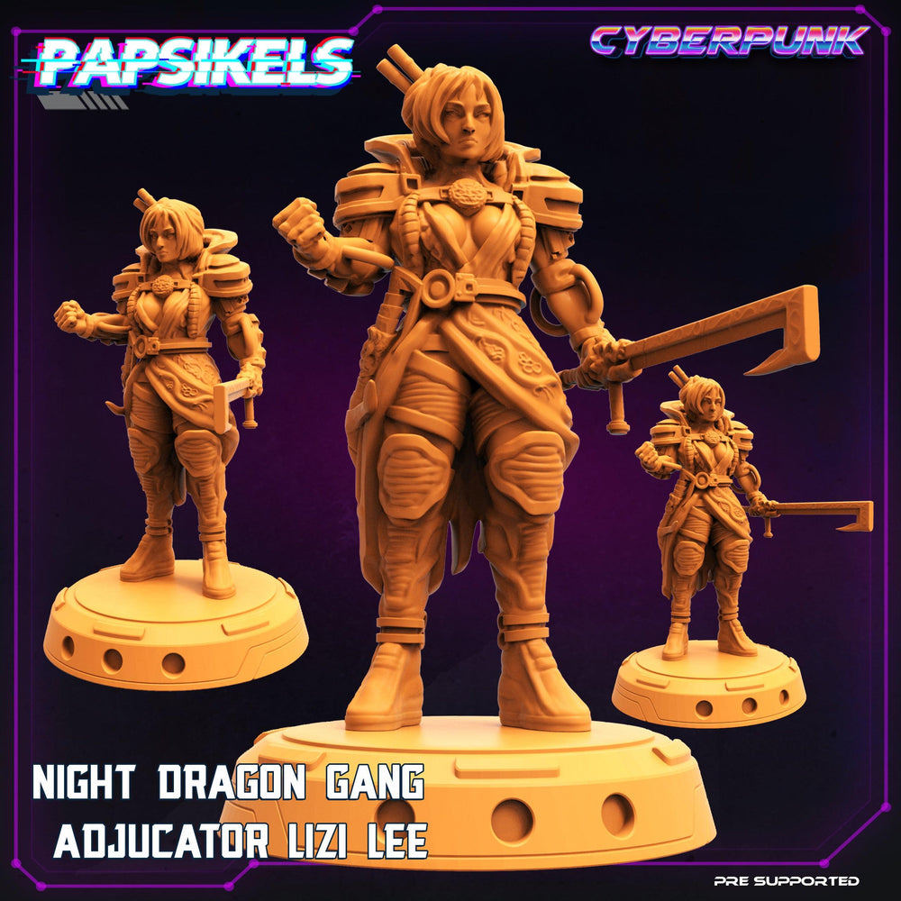3D Printed Papsikels Cyberpunk Sci-Fi Night Dragon Gang Lizi Lee - 28mm 32mm (Online Only)