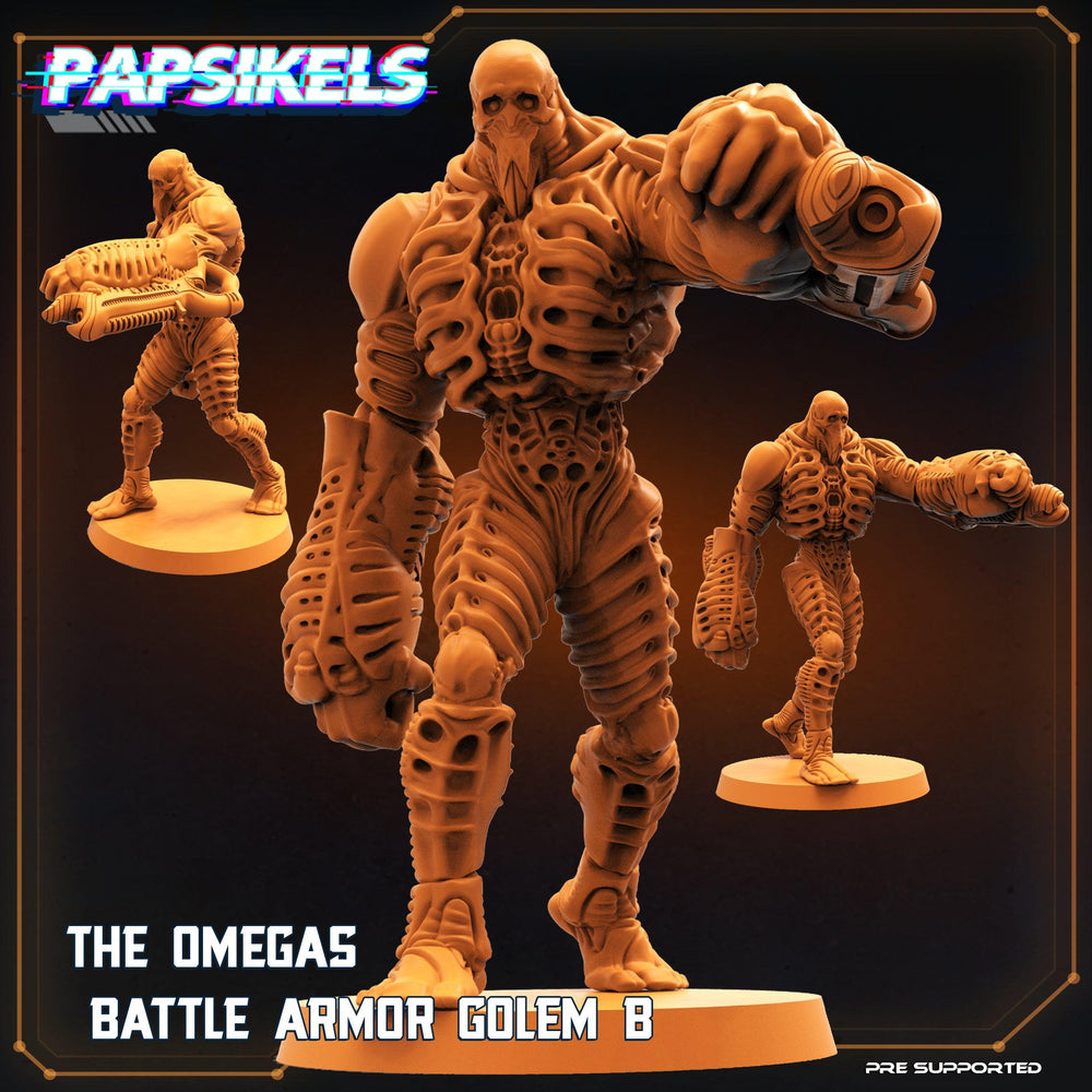 3D Printed Papsikels Cyberpunk Sci-Fi Omega Battle Armor Golem Set - 28mm 32mm (Online Only)