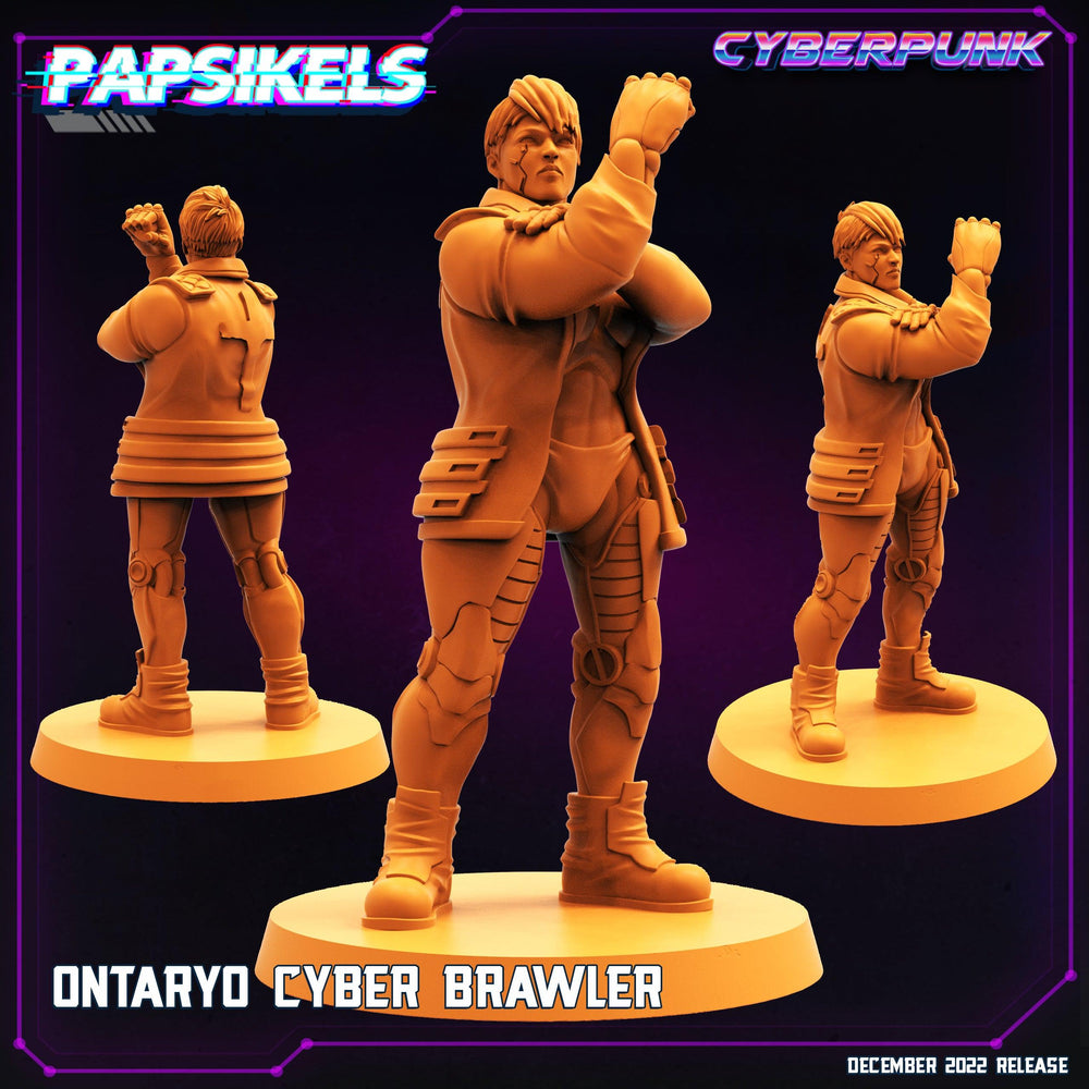 3D Printed Papsikels Cyberpunk Sci-Fi Ontaryo Cyber Brawler - 28mm 32mm (Online Only)
