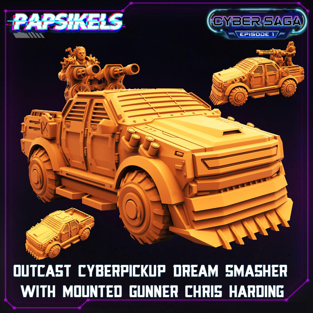 3D Printed Papsikels Cyberpunk Sci-Fi Outcast Cyberpickup Dream Smasher V1 Cyber Saga - 28mm 32mm (Online Only)
