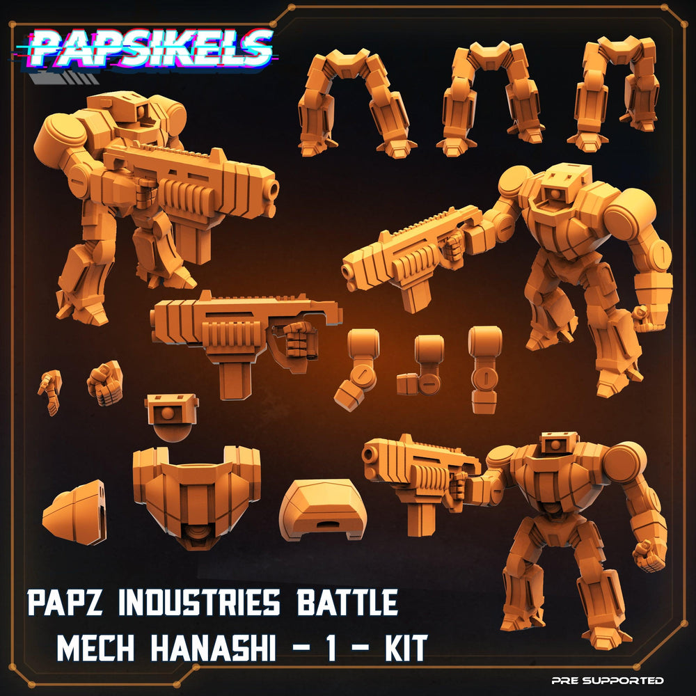 3D Printed Papsikels Cyberpunk Sci-Fi Papaz Industries Battle Mech Hanashi Kit - 28mm 32mm (Online Only)