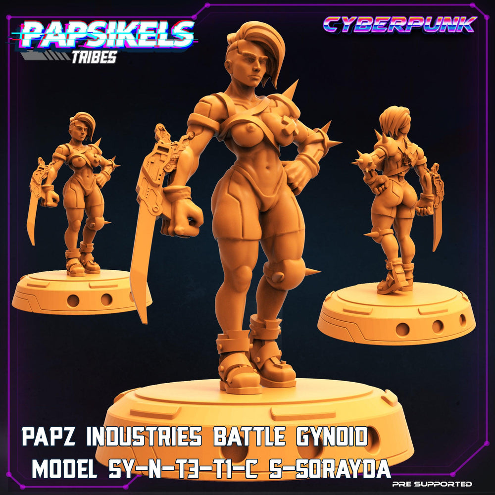 3D Printed Papsikels Cyberpunk Sci-Fi Papz Battle Gynoid SY-N-T3-TI-C Sorayda - 28mm 32mm (Online Only)