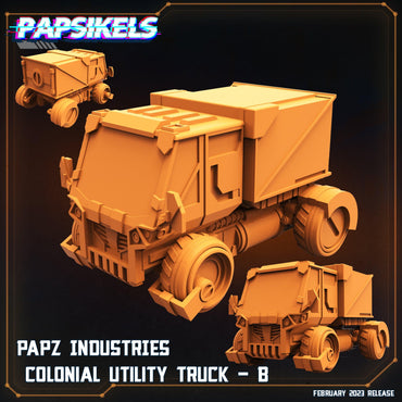 3D Printed Papsikels Cyberpunk  Sci-Fi Papz Industries Colonial Utility Truck B - 28mm 32mm (Online Only)