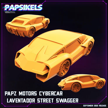3D Printed Papsikels Cyberpunk Sci-Fi Papz Motors Cybercar Laventador Street Swagger - 28mm 32mm (Online Only)