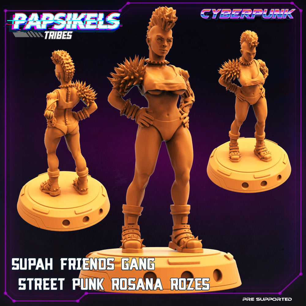 3D Printed Papsikels Cyberpunk Sci-Fi Patalim Gang Street Punk Rosana Rozes - 28mm 32mm (Online Only)