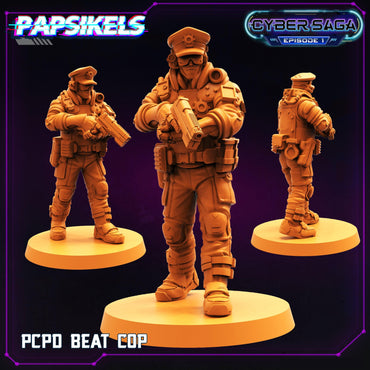 3D Printed Papsikels Cyberpunk Sci-Fi Pcpd Beat Cop Cyber Saga - 28mm 32mm (Online Only)