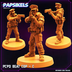 3D Printed Papsikels Cyberpunk Sci-Fi Pcpd Beat Cop Set - 28mm 32mm (Online Only)