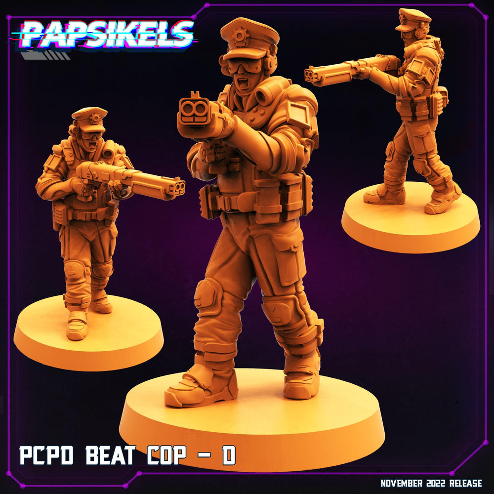 3D Printed Papsikels Cyberpunk Sci-Fi Pcpd Beat Cop Set - 28mm 32mm (Online Only)