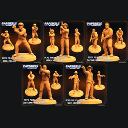 3D Printed Papsikels Cyberpunk Sci-Fi Pcpd Police Officer Detective Set - 28mm 32mm (Online Only)