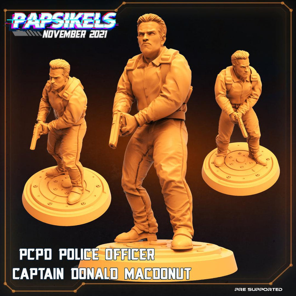 3D Printed Papsikels Cyberpunk Sci-Fi Pcpd Police Officer Detective Set - 28mm 32mm (Online Only)