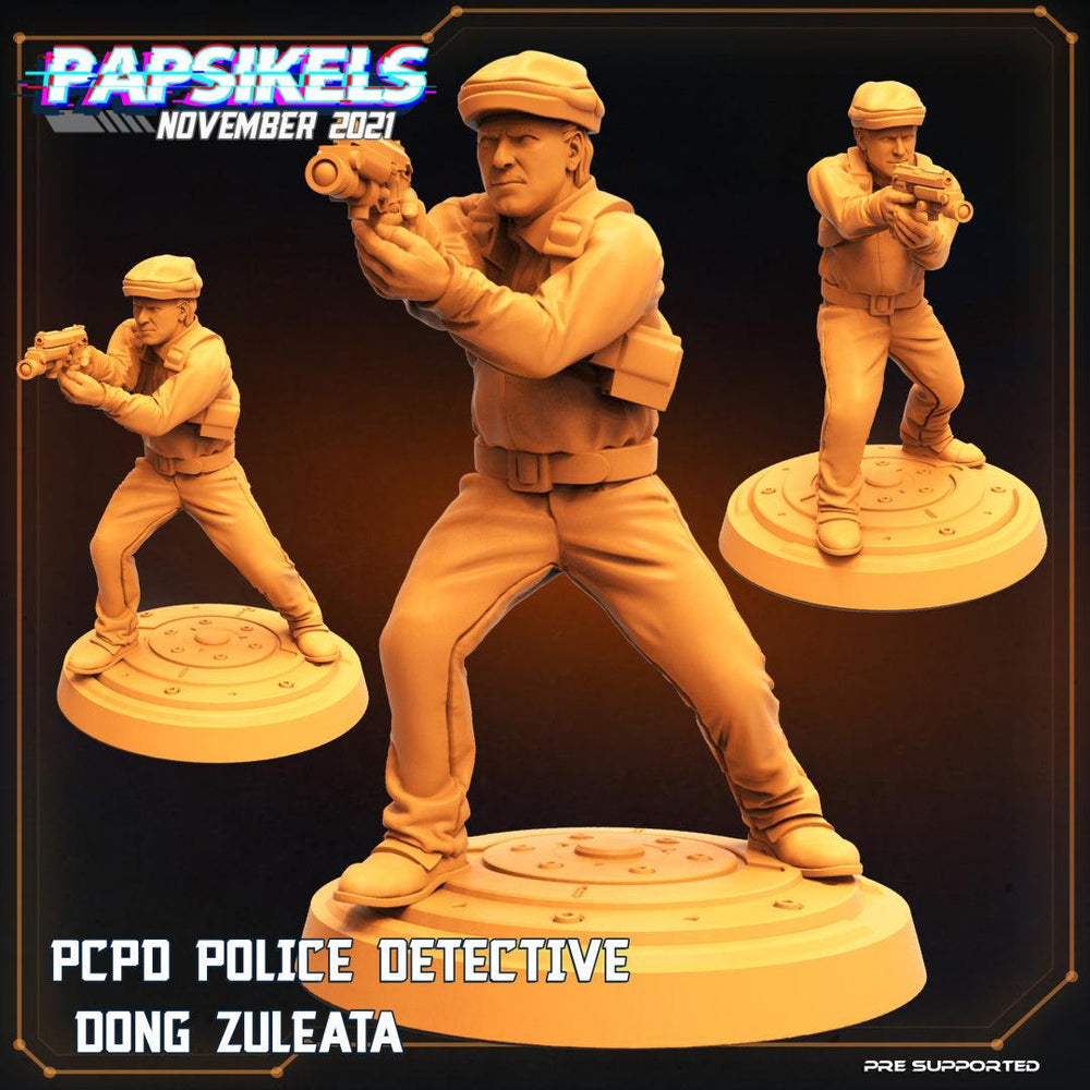 3D Printed Papsikels Cyberpunk Sci-Fi Pcpd Police Officer Detective Set - 28mm 32mm (Online Only)