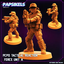 3D Printed Papsikels Cyberpunk Sci-Fi Pcpd Tactical Reaction Force Unit - 28mm 32mm (Online Only)