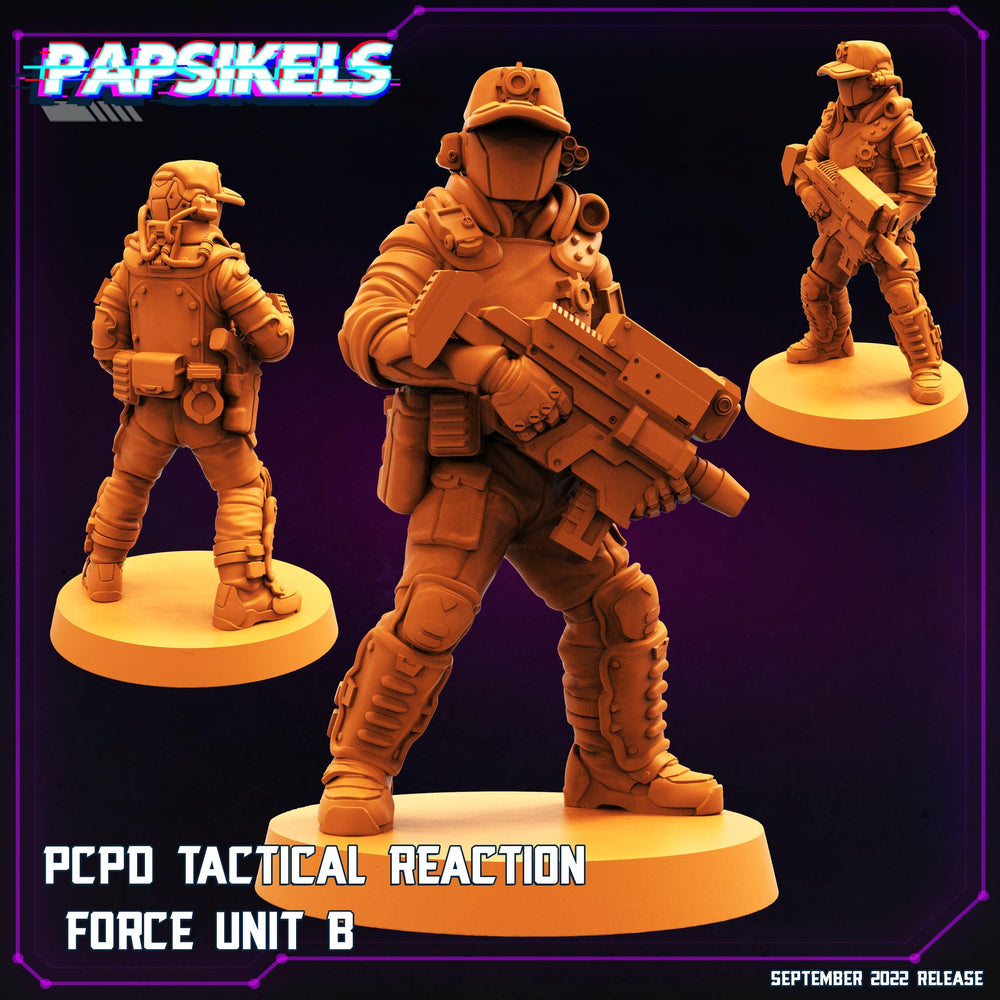 3D Printed Papsikels Cyberpunk Sci-Fi Pcpd Tactical Reaction Force Unit - 28mm 32mm (Online Only)