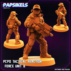 3D Printed Papsikels Cyberpunk Sci-Fi Pcpd Tactical Reaction Force Unit - 28mm 32mm (Online Only)