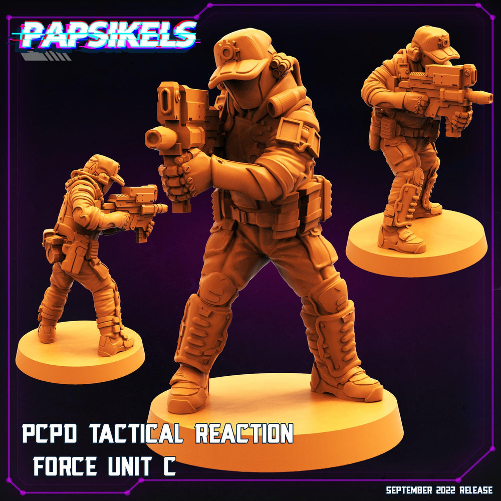 3D Printed Papsikels Cyberpunk Sci-Fi Pcpd Tactical Reaction Force Unit - 28mm 32mm (Online Only)