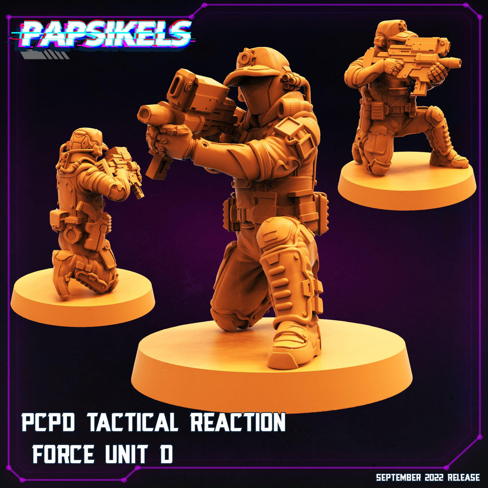 3D Printed Papsikels Cyberpunk Sci-Fi Pcpd Tactical Reaction Force Unit - 28mm 32mm (Online Only)