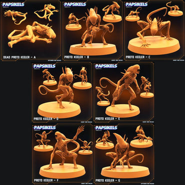 3D Printed Papsikels Cyberpunk Sci-Fi Proto Keeler Set - 28mm 32mm (Online Only)