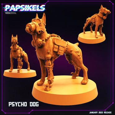 3D Printed Papsikels Cyberpunk Sci-Fi -Psycho Dog - 28mm 32mm (Online Only)