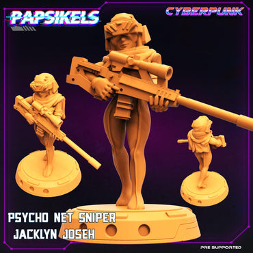3D Printed Papsikels Cyberpunk Sci-Fi Psycho Net Sniper Jacklyn Joseh - 28mm 32mm (Online Only)