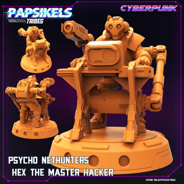 3D Printed Papsikels Cyberpunk Sci-Fi Psycho Nethunters Hex The Master Hacker - 28mm 32mm (Online Only)