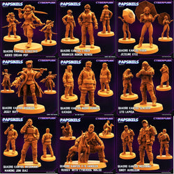 3D Printed Papsikels Cyberpunk Sci-Fi Quadro Kantos Set - 28mm 32mm (Online Only)